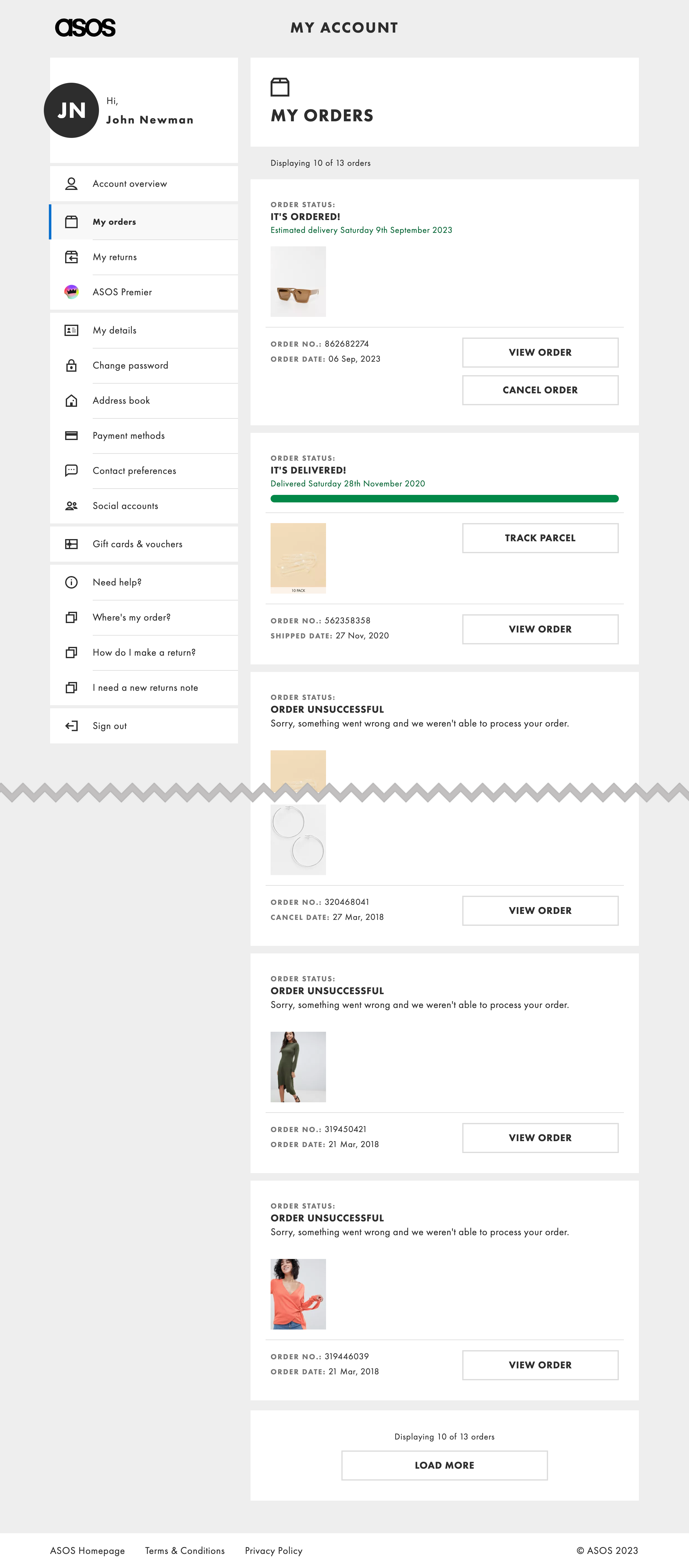 ASOS’ Orders Overview 39 of 132 Orders Overview Examples Baymard